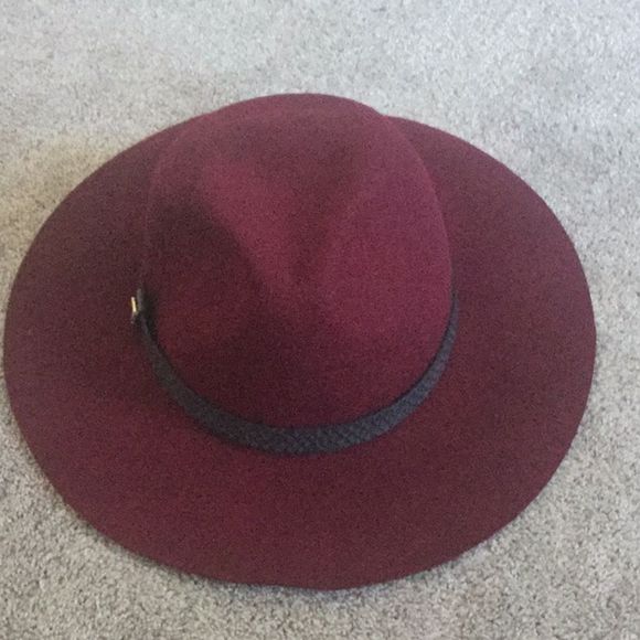 Adrienne Vittadini Accessories - Adrienne Vittadini Burgundy Floppy Wool Hat